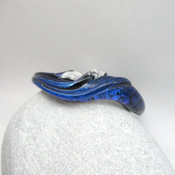 Blue Dichro Glass cuff bracelet - Picture 8 of 12